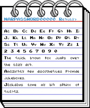 NARPASSWORD00000 Regular Font