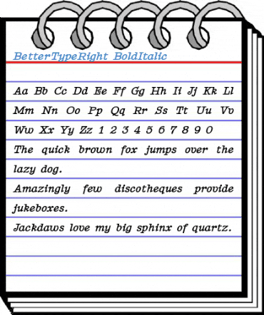 BetterTypeRight BoldItalic Font