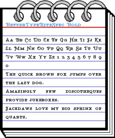 BetterTypeRiteSpec Bold Font