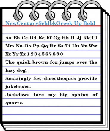 NewCenturySchlbkGreek Up Bold Font