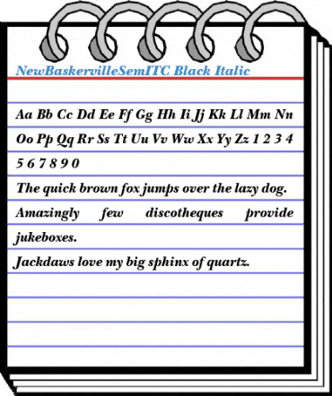 NewBaskervilleSemITC Black Italic Font