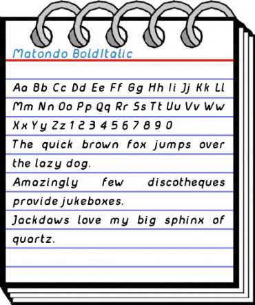Matondo BoldItalic Font