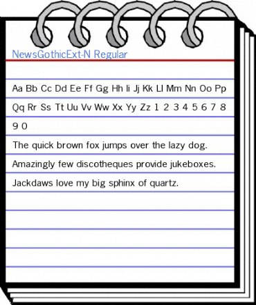 NewsGothicExt-N Regular Font