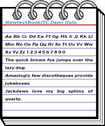NewtextBookITC Demi Italic Font