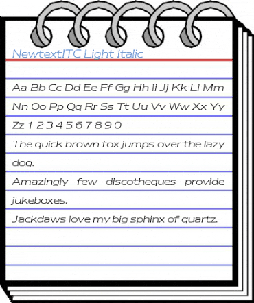 NewtextITC Light Italic Font