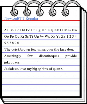 NewtonBTT Regular Font