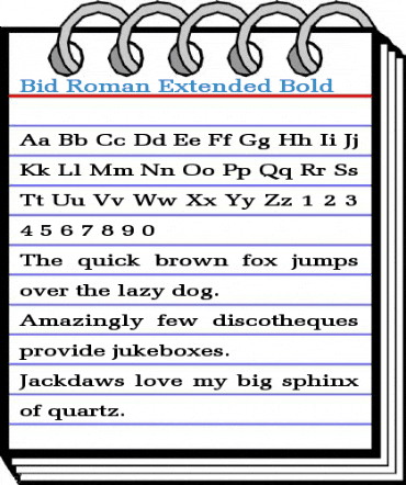 Bid Roman Extended Bold Font