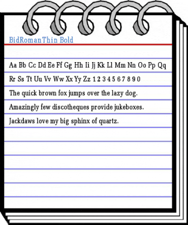BidRomanThin Bold Font