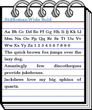BidRomanWide Bold Font