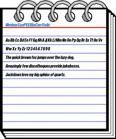NimbusSanPEEBlaCon Italic Font