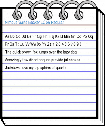Nimbus Sans Becker LCon Regular Font