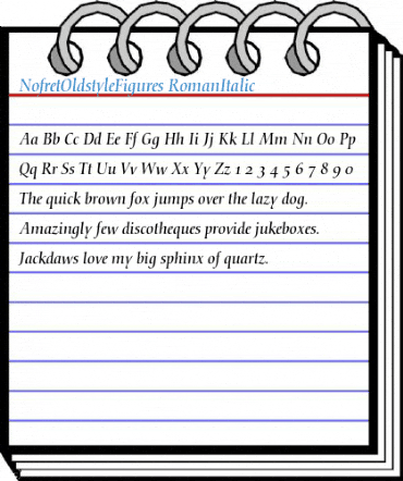 NofretOldstyleFigures RomanItalic Font