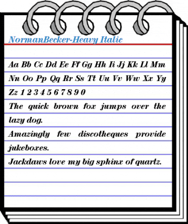 NormanBecker-Heavy Italic Font