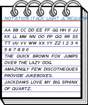 Notation Italic Light JL Regular Font