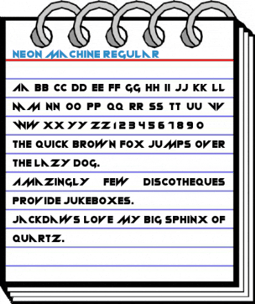 Neon machine Regular Font