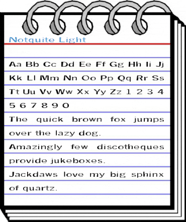 Notquite Light Font