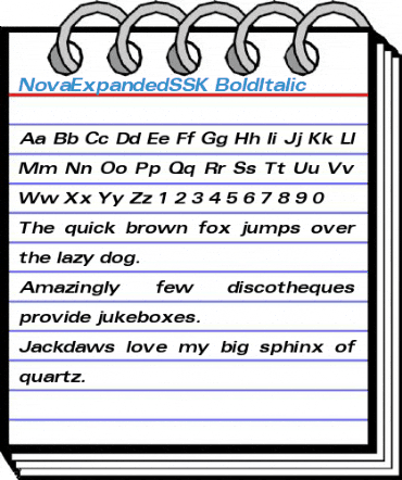 NovaExpandedSSK BoldItalic Font