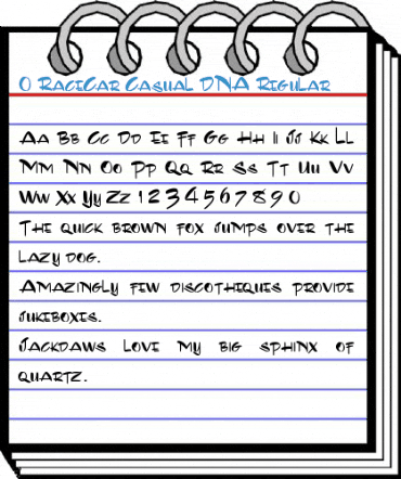0 RaceCar Casual DNA Regular Font