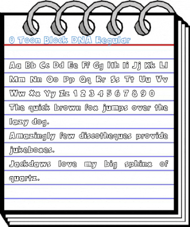 0 Toon Block DNA Regular Font