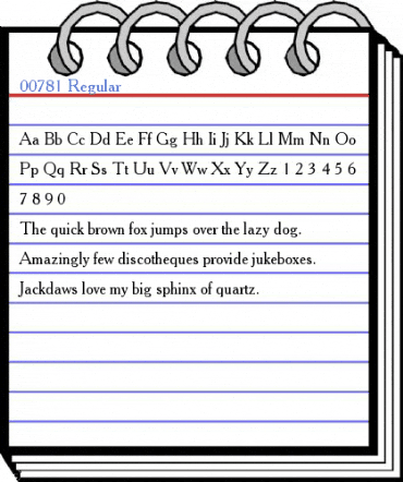 00781 Regular Font