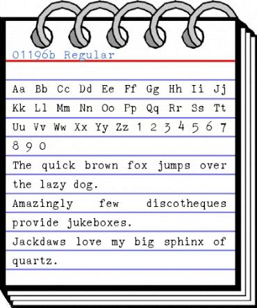 01196b Regular Font