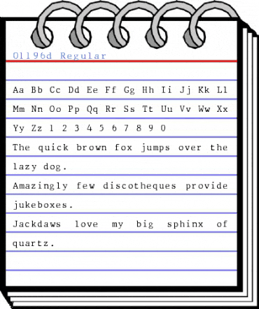 01196d Regular Font