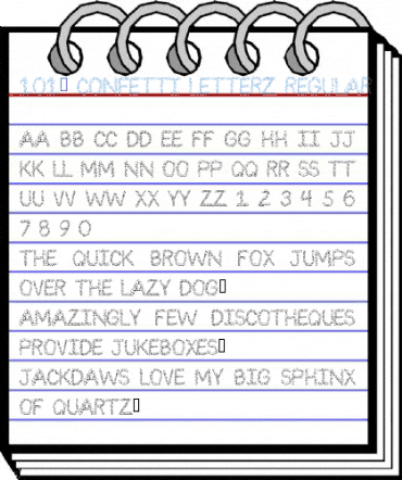 101! Confetti LetterZ Regular Font
