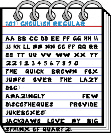 101! Ghoulish Regular Font