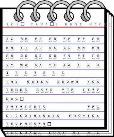 101! Mama's Rose Regular Font