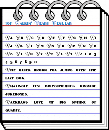101! Walkin' Heart Regular Font