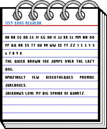 1159 2003 Regular Font