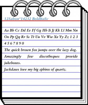 12Sabon*14232 BoldItalic Font
