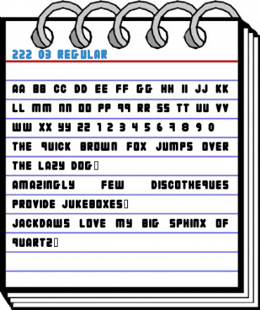 222 03 Regular Font