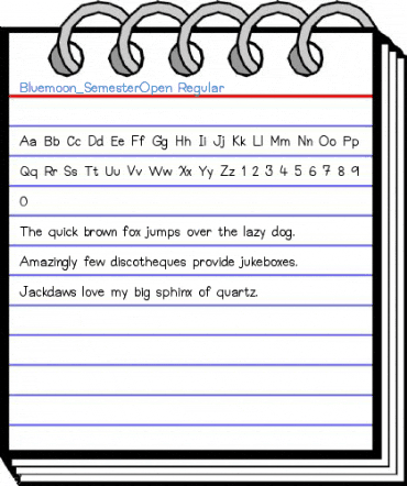Bluemoon_SemesterOpen Regular Font