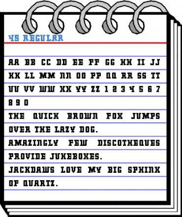 45 Regular Font