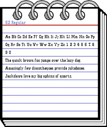 62 Regular Font