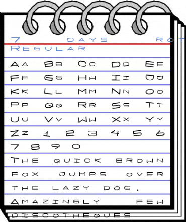 7 days rotated Regular Font