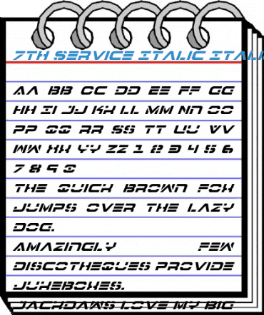 7th Service Italic Italic Font