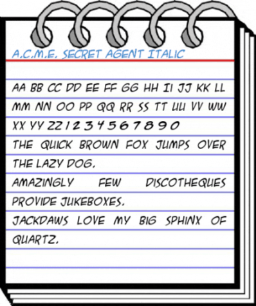 A.C.M.E. Secret Agent Italic Font