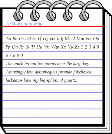 A760-Roman Italic Font
