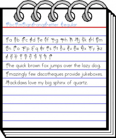 AbcAmSignLangLetter Regular Font