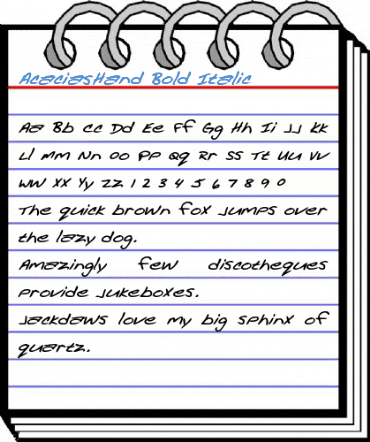 AcaciasHand Bold Italic Font