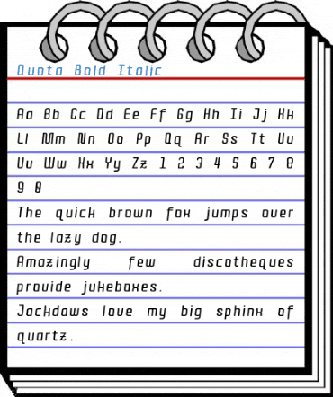 Quota Bold Italic Font