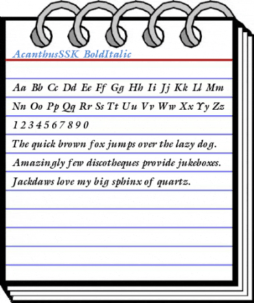 AcanthusSSK BoldItalic Font