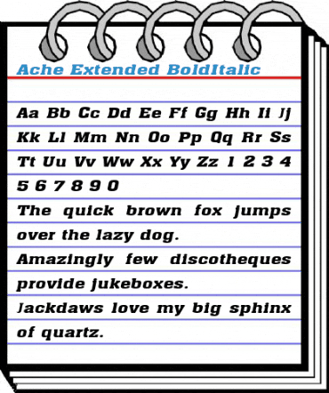 Ache Extended BoldItalic Font