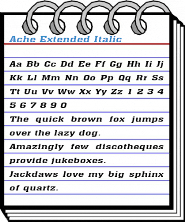 Ache Extended Italic Font