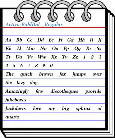 Activa-BoldItal Regular Font