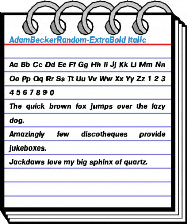 AdamBeckerRandom-ExtraBold Italic Font