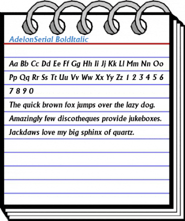AdelonSerial BoldItalic Font