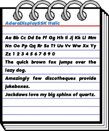 AderaDisplaySSK Italic Font